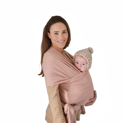 Baby Wrap Carrier | Organic Cotton and Elastane | Infant Sling for Newborn and Babies 8-35 Lbs (Blush) - Baby Organic