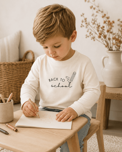 Back To School Organic Kids T-Shirt Long Sleeve - Baby Organic