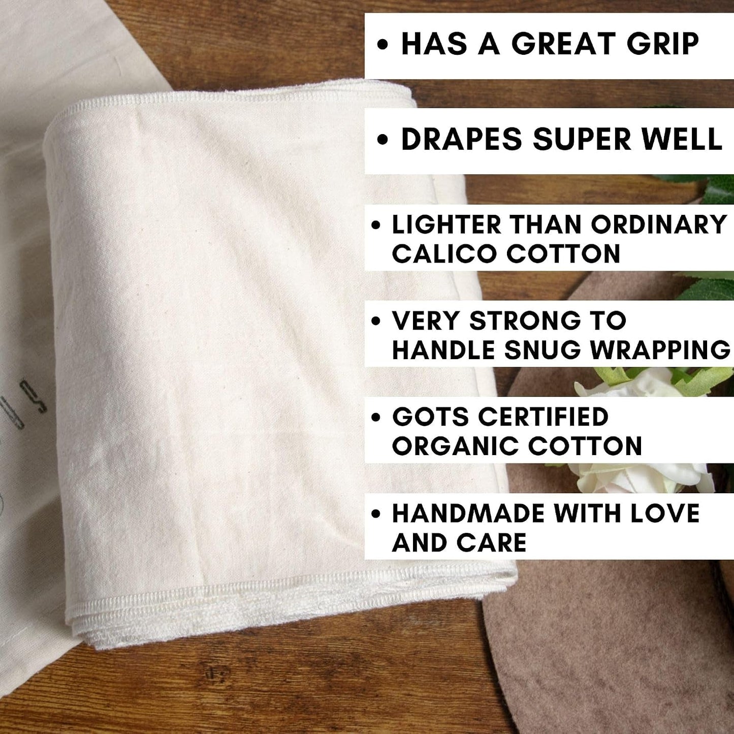 Bengkung Belly Binding Wrap, Organic Cotton Postpartum Belly Band, Hip and Waist Support (Off White) - Baby Organic