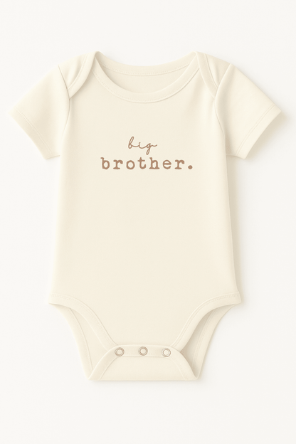 Big Brother Clay Organic Cotton Short Sleeve Baby Bodysuit - Baby Organic