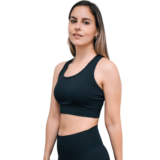 Black Organic Cotton Bra made from soft breathable organic cotton