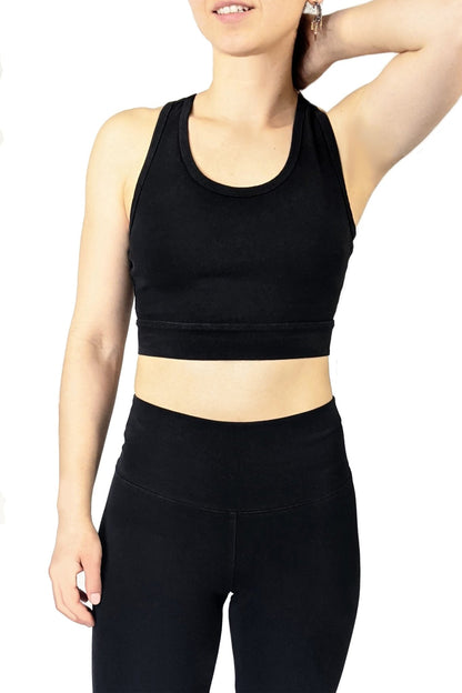 Black Organic Cotton Bra with breathable organic cotton fabric
