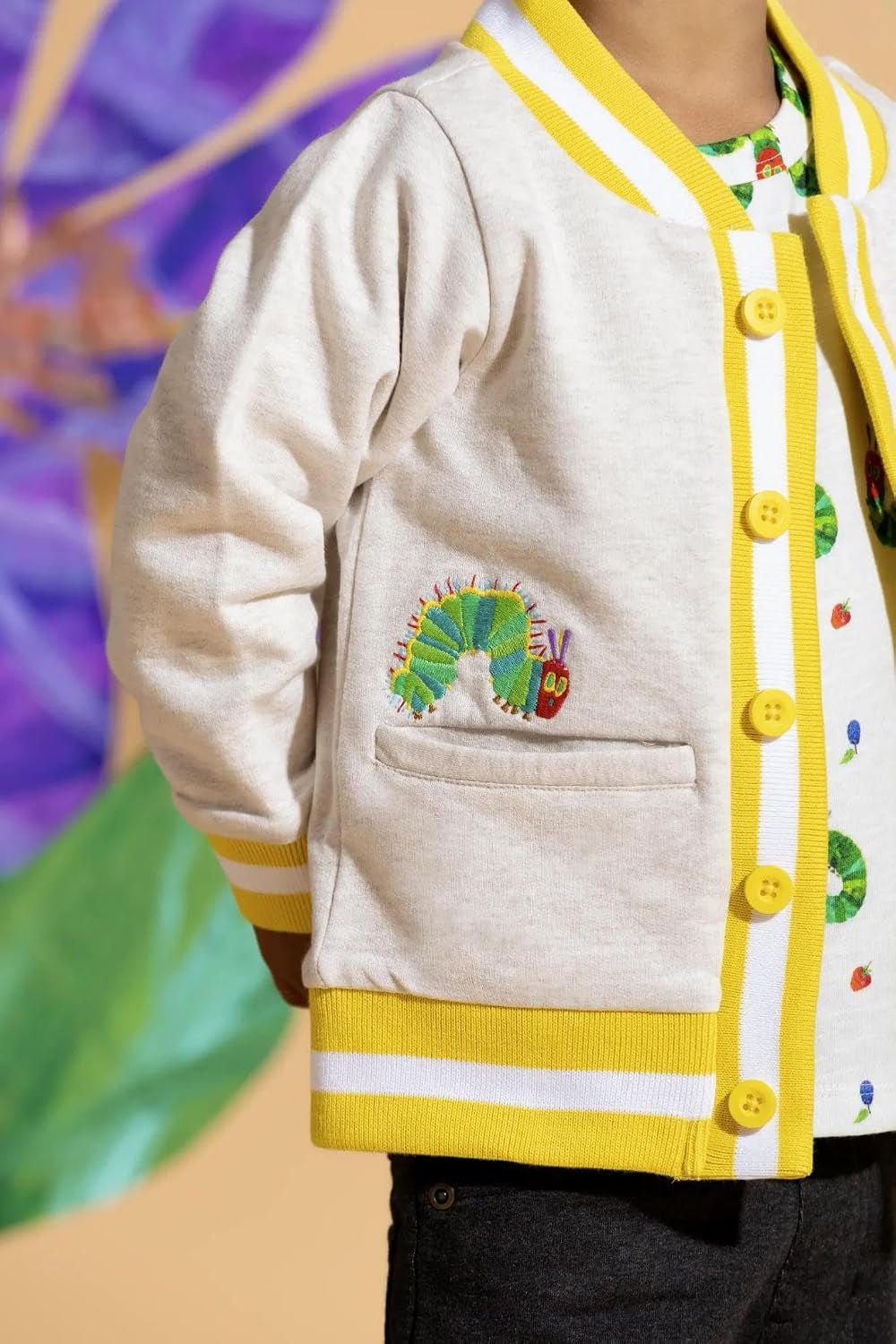 Organic Cotton Bomber Jacket with front zipper