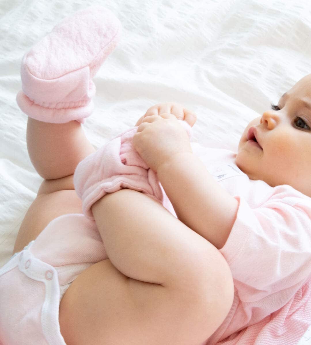 Burt’S Bees Baby Adjustable Baby Booties, 100% Organic Cotton, Easy on and off Snap Boots, Snug Fit - Baby Essential - Baby Organic