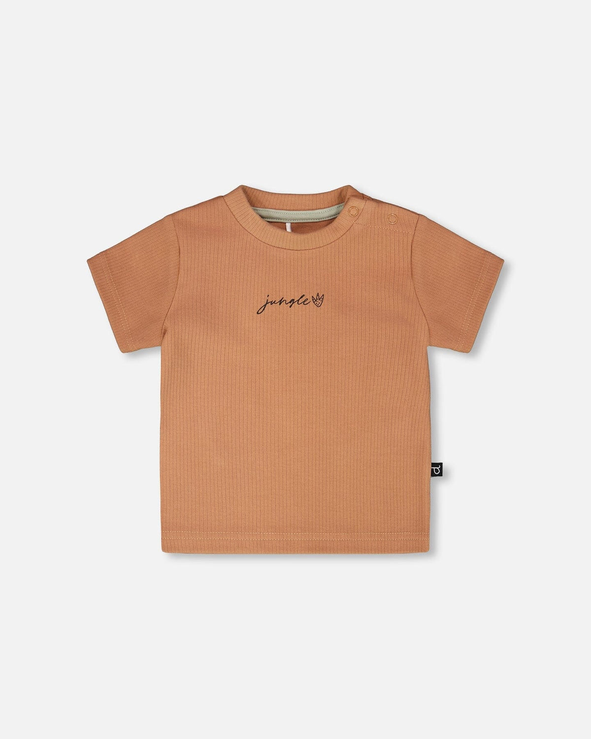 Cotton Rib Jersey T-Shirt And Organic Cotton Jersey Short Set Caramel And Beige Zebra Print - Baby Organic