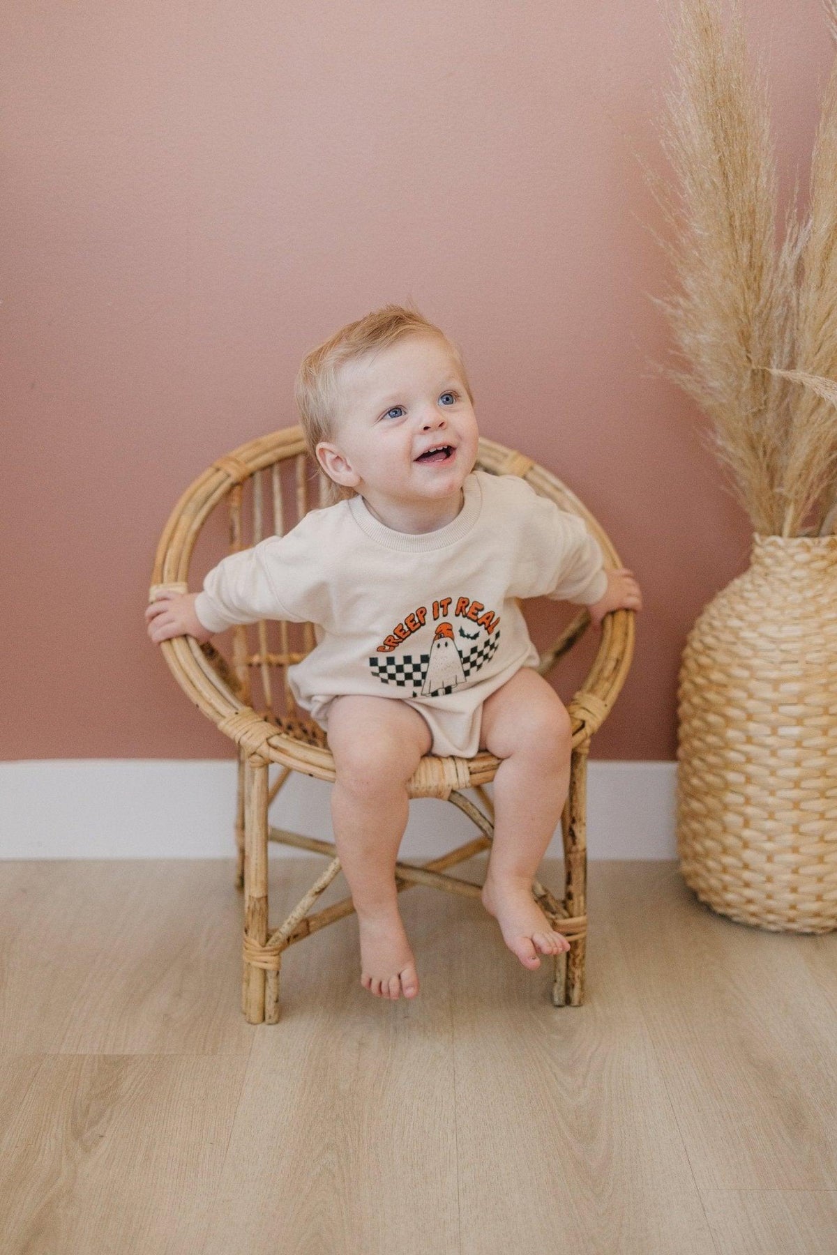Creep It Real Organic Cotton Sweatshirt Romper - Baby Organic