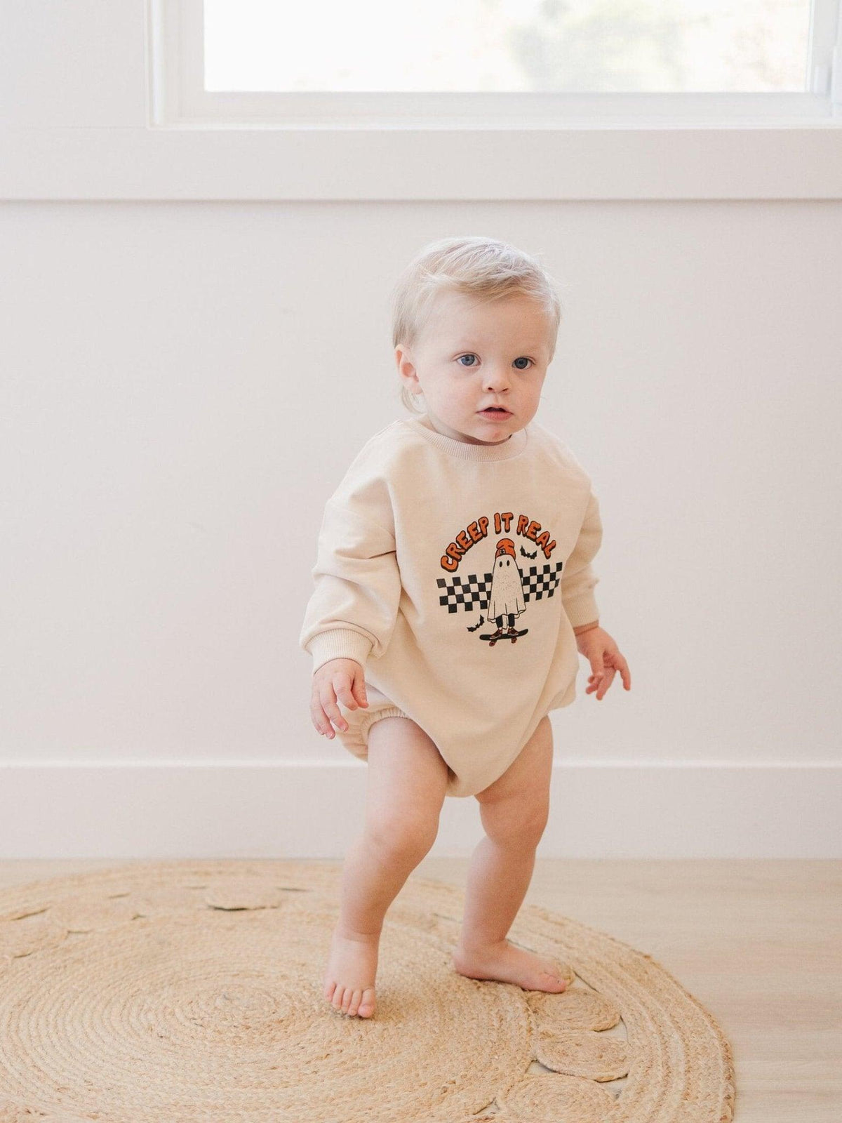 Creep It Real Organic Cotton Sweatshirt Romper - Baby Organic
