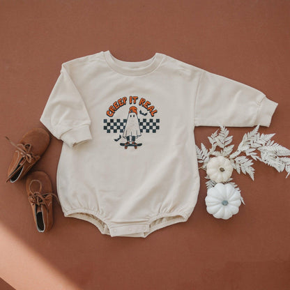 Creep It Real Organic Cotton Sweatshirt Romper - Baby Organic