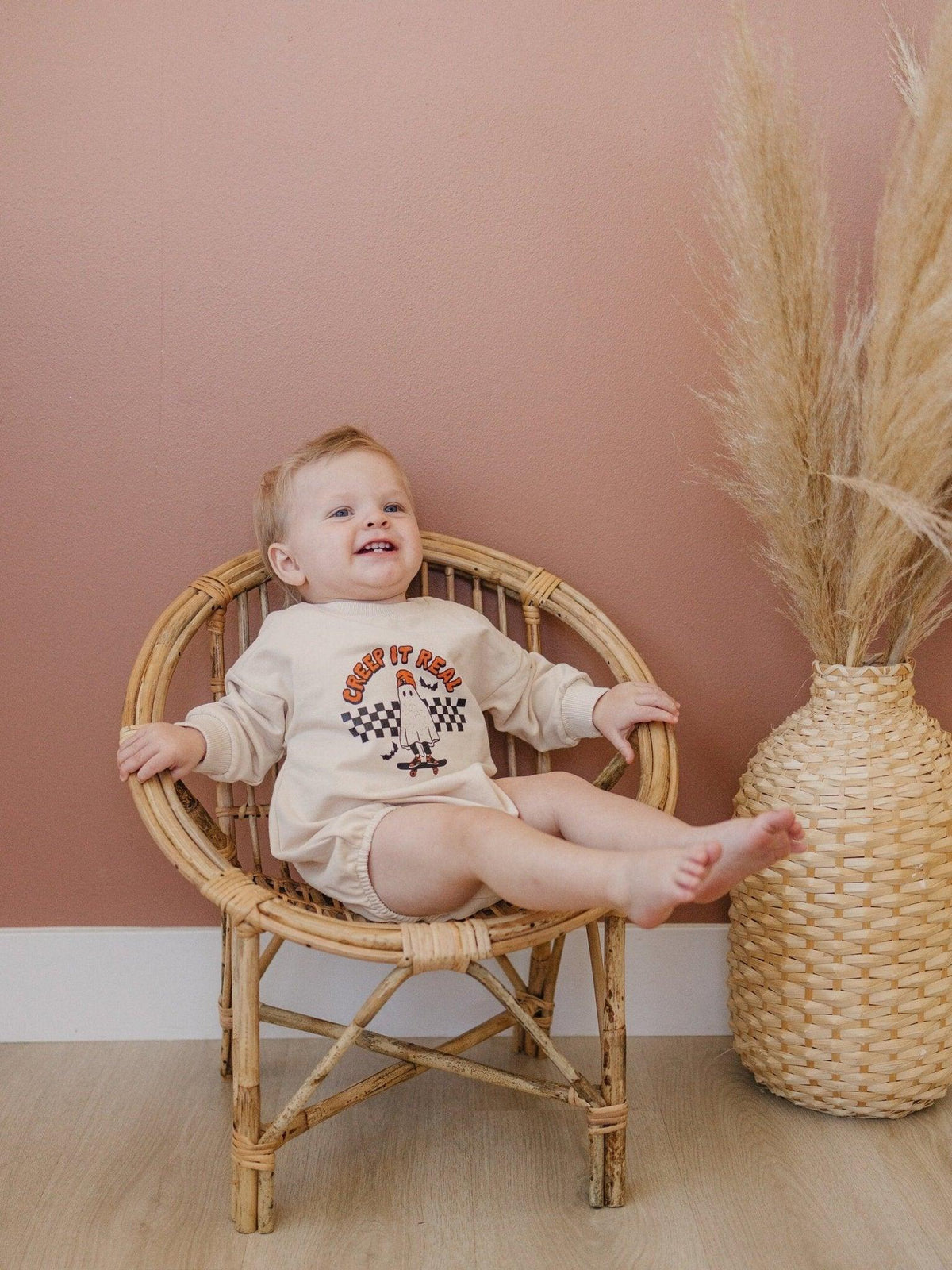 Creep It Real Organic Cotton Sweatshirt Romper - Baby Organic