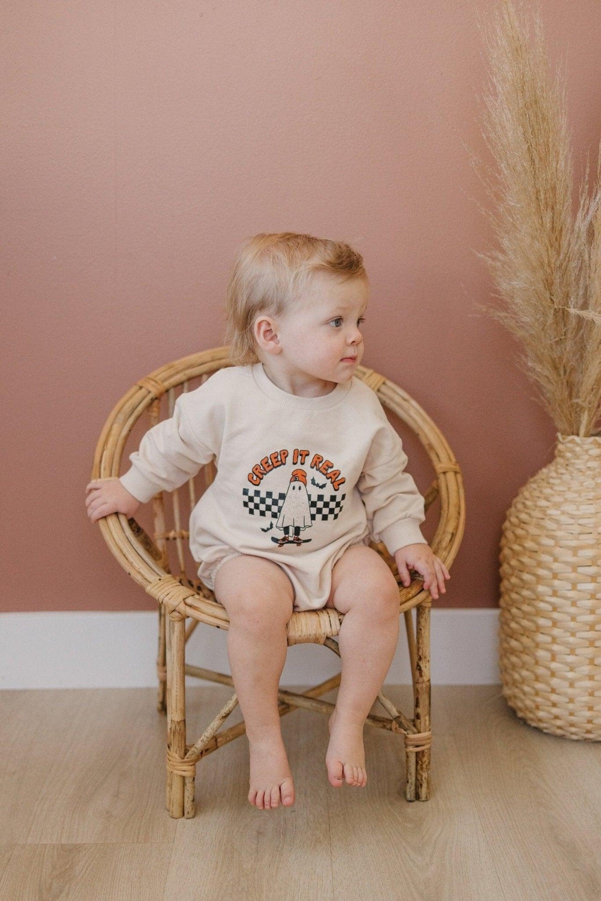 Creep It Real Organic Cotton Sweatshirt Romper - Baby Organic