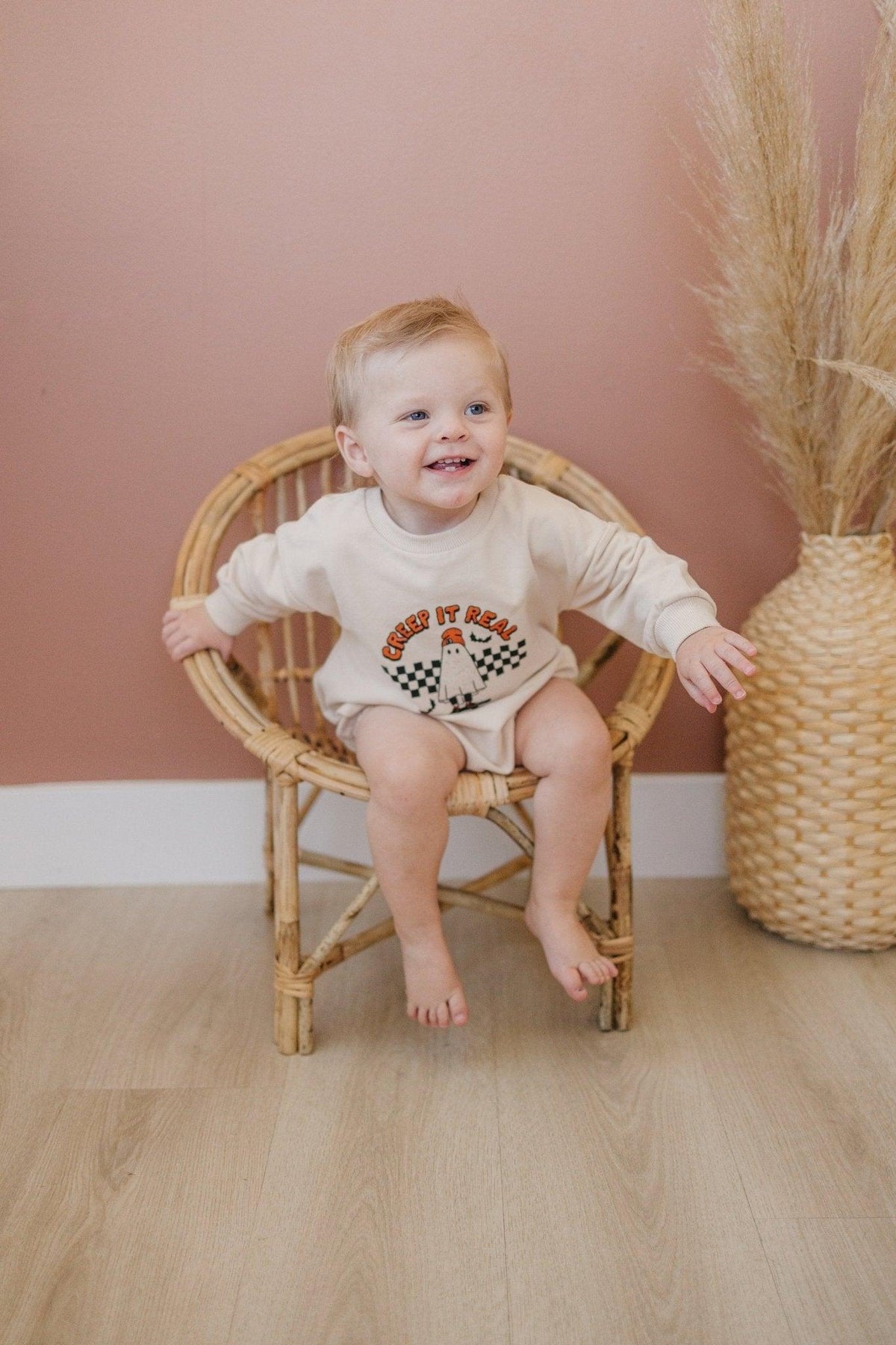 Creep It Real Organic Cotton Sweatshirt Romper - Baby Organic