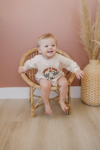 Creep It Real Organic Cotton Sweatshirt Romper - Baby Organic