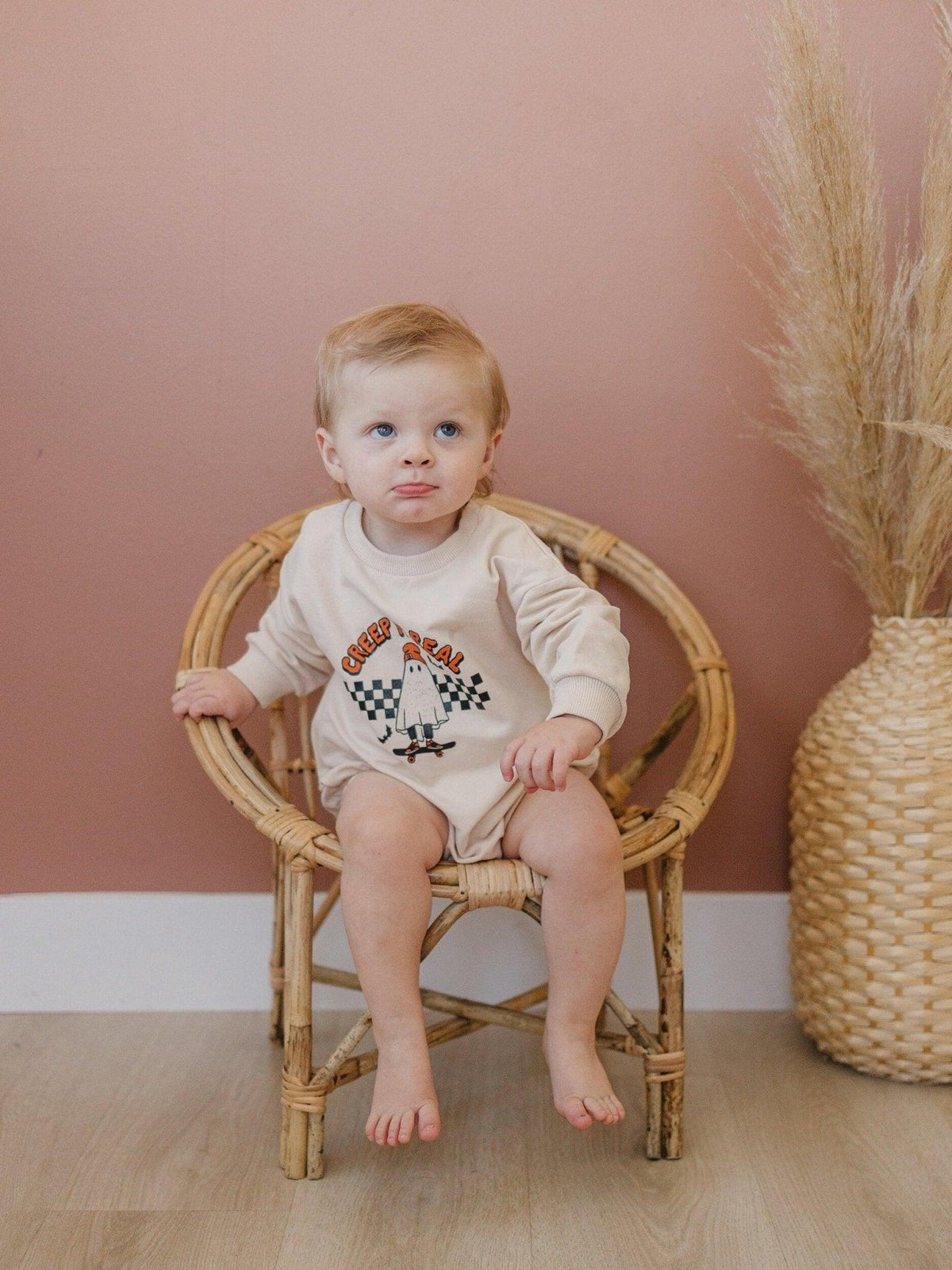Creep It Real Organic Cotton Sweatshirt Romper - Baby Organic