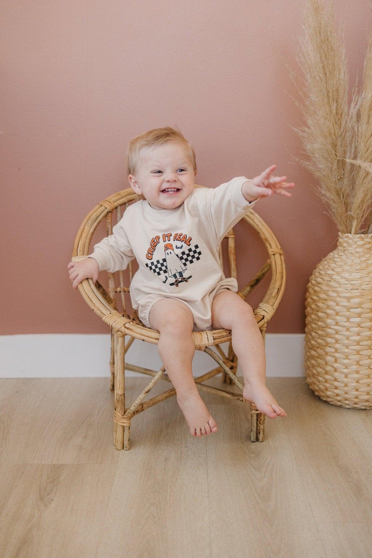 Creep It Real Organic Cotton Sweatshirt Romper - Baby Organic