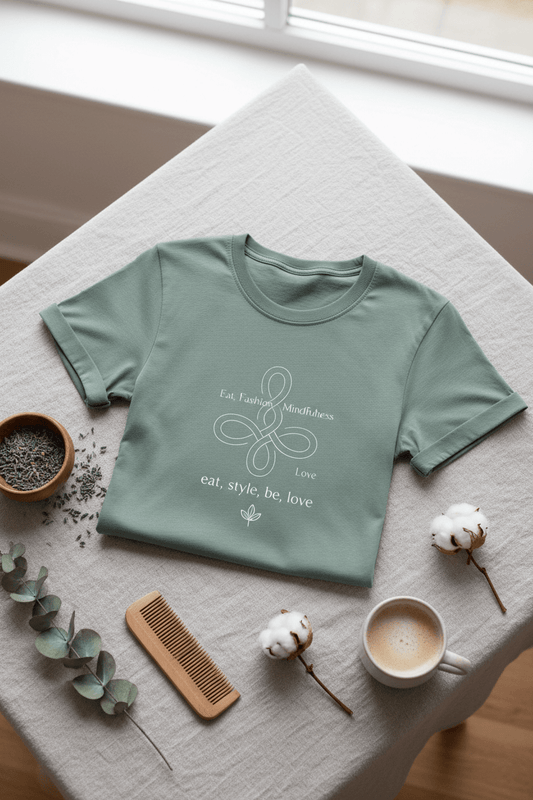 Eat Fashion Mindfulness and Love Unisex Organic Cotton T-Shirt - Unisex T-Shirt - Baby Organic