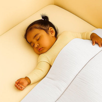 edredon lit bebe coton bio blanc papate 65x120