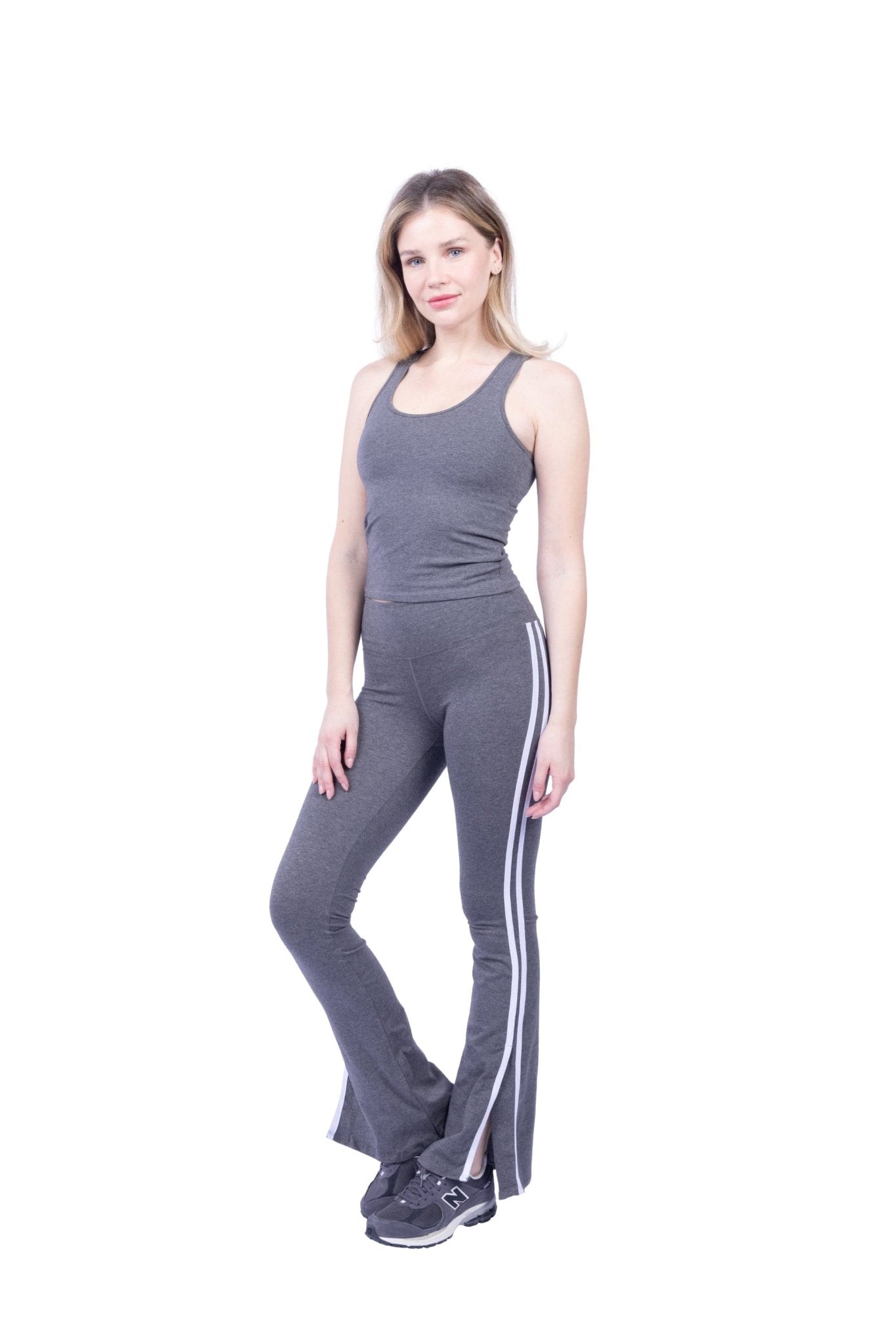 Ella Organic Cotton High-Rise Flare Stripe Leggings - Baby Organic