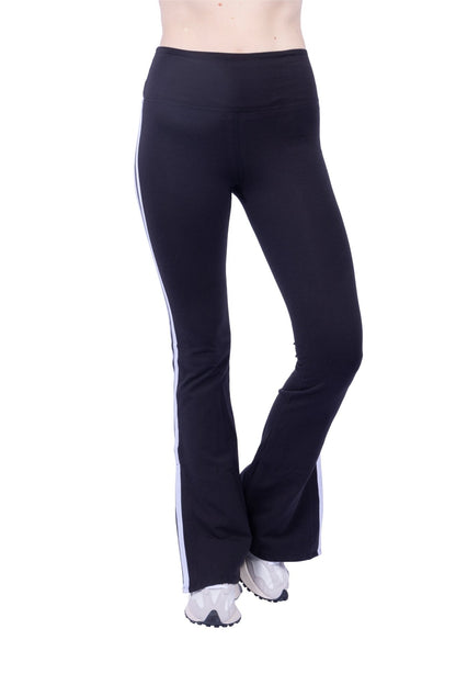 Ella Organic Cotton High-Rise Flare Stripe Leggings - Baby Organic