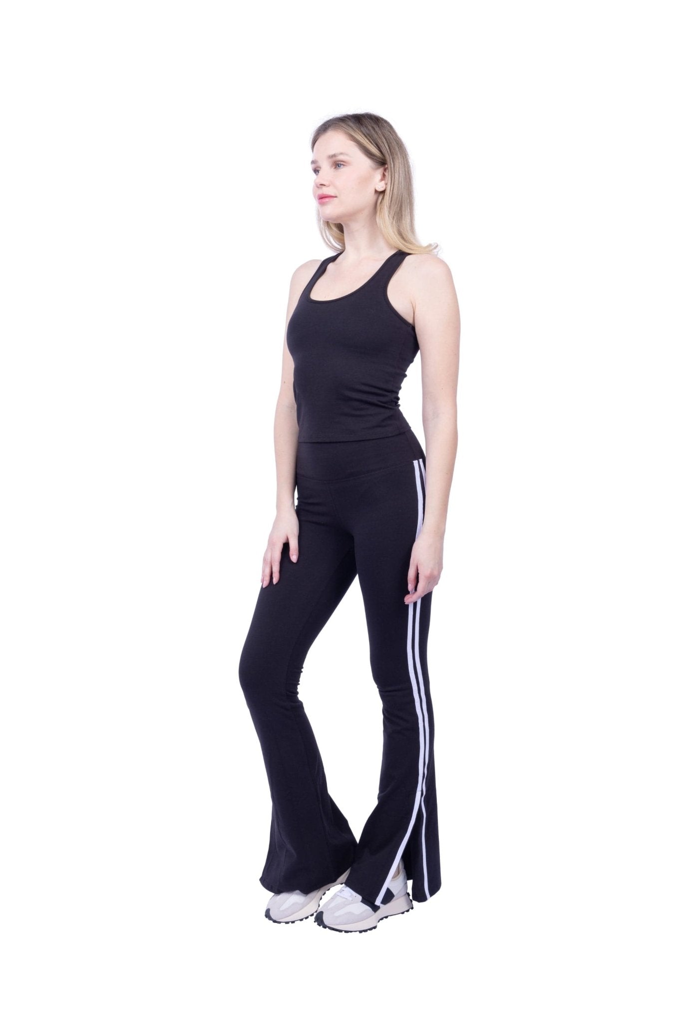 Ella Organic Cotton High-Rise Flare Stripe Leggings - Baby Organic