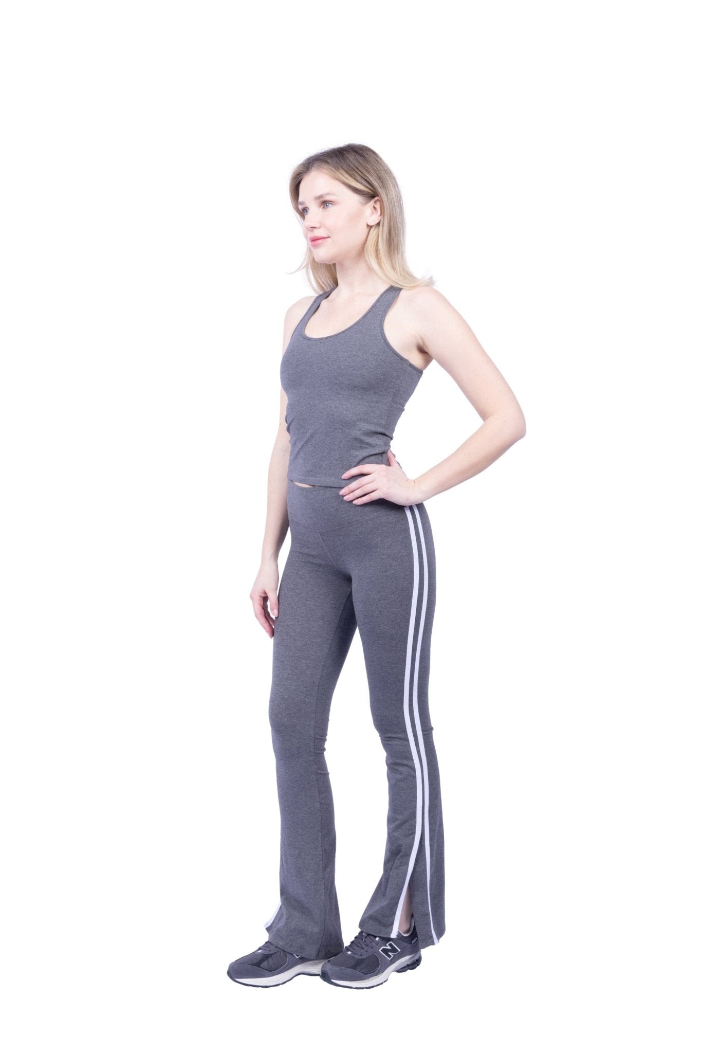 Ella Organic Cotton High-Rise Flare Stripe Leggings - Baby Organic