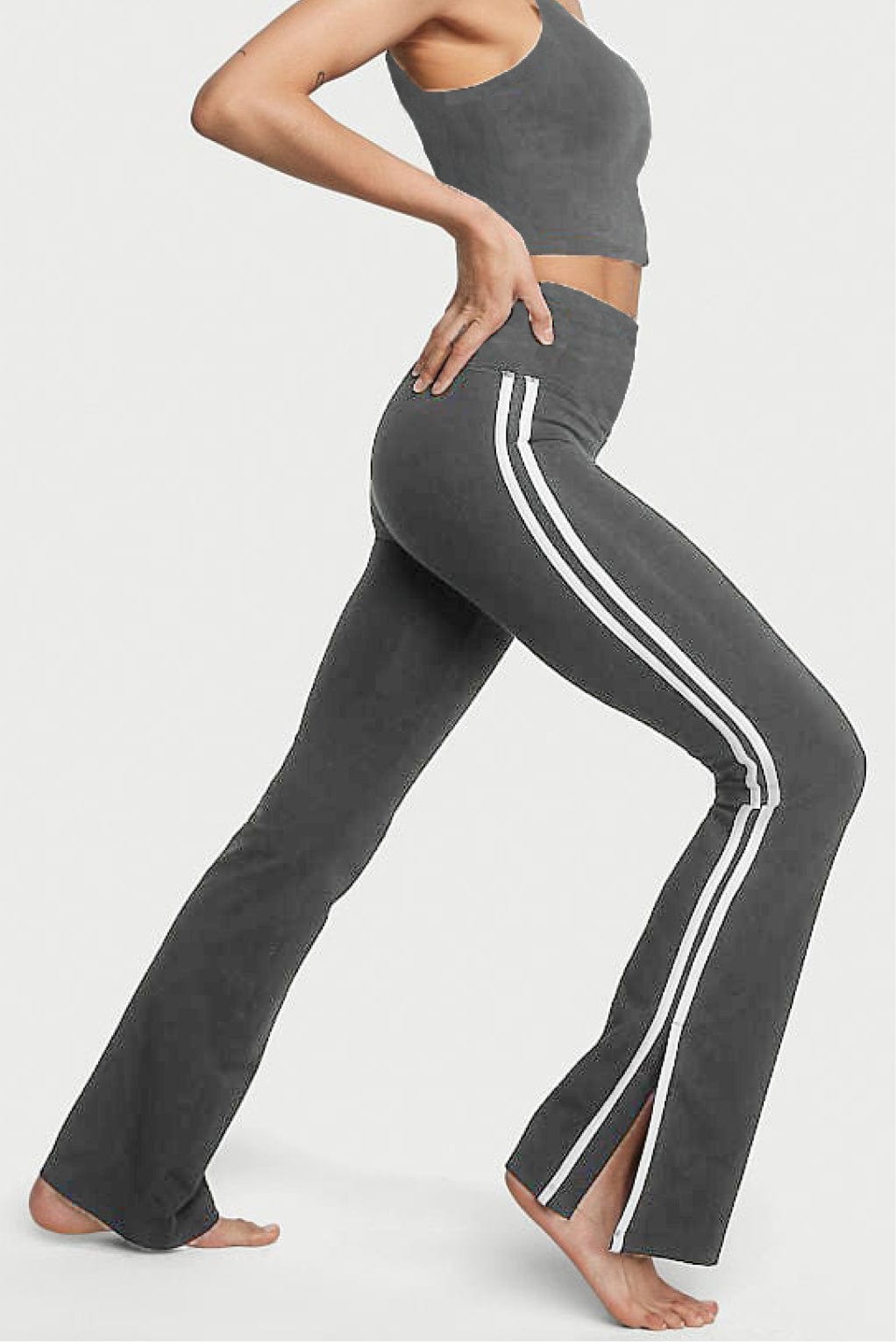 Ella Organic Cotton High-Rise Flare Stripe Leggings - Baby Organic