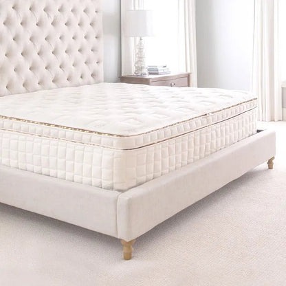 Organic Pillow Top Mattress natural latex luxury bed with plush pillow top comfort layer