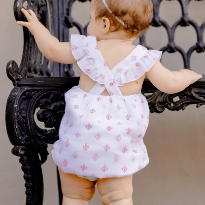Fleur De Rose Organic Muslin Bubble Romper - Baby Organic