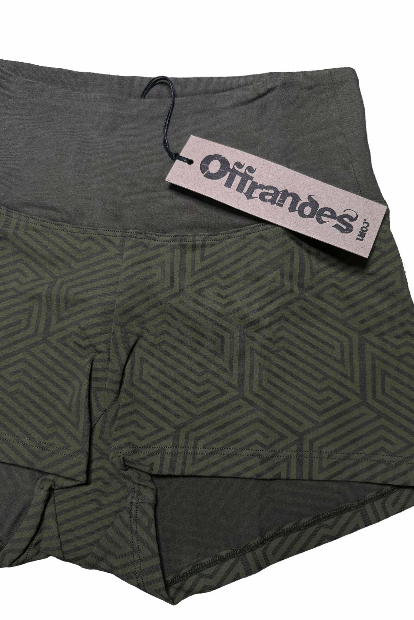 Geometric Print Booty Shorts: Organic Cotton High Waist Yoga Shorts - Baby Organic