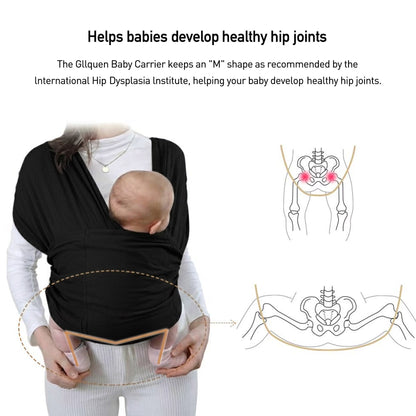Organic Cotton Baby Wrap Carrier with adjustable sling for newborns, infants, and toddlers up to 35 lbs