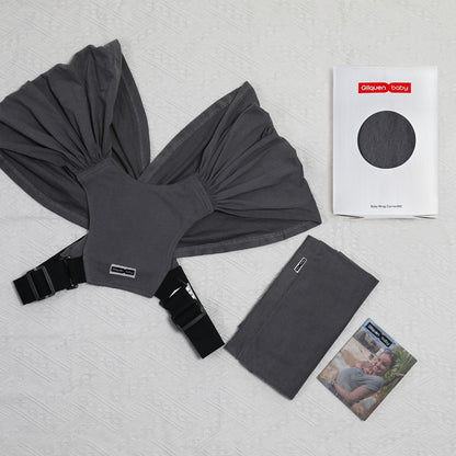 Gllquen Baby Wrap Carriers Organic Cotton Slings, for Toddlers, Infant, Newborn 35 Lbs, Dark Gray - Baby Organic