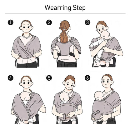 Gllquen Baby Wrap Carriers Organic Cotton Slings, for Toddlers, Infant, Newborn 35 Lbs, Dark Gray - Baby Organic