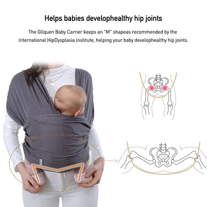 Gllquen Baby Wrap Carriers Organic Cotton Slings, for Toddlers, Infant, Newborn 35 Lbs, Dark Gray - Baby Organic