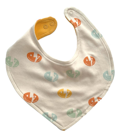 GOTS Certified Organic Cotton Bib - Smiley Bolts - Baby Organic