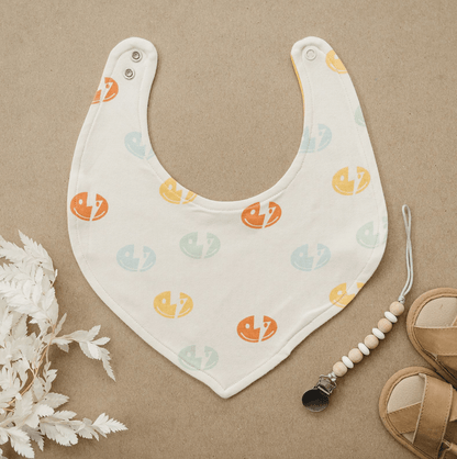 GOTS Certified Organic Cotton Bib - Smiley Bolts - Baby Organic