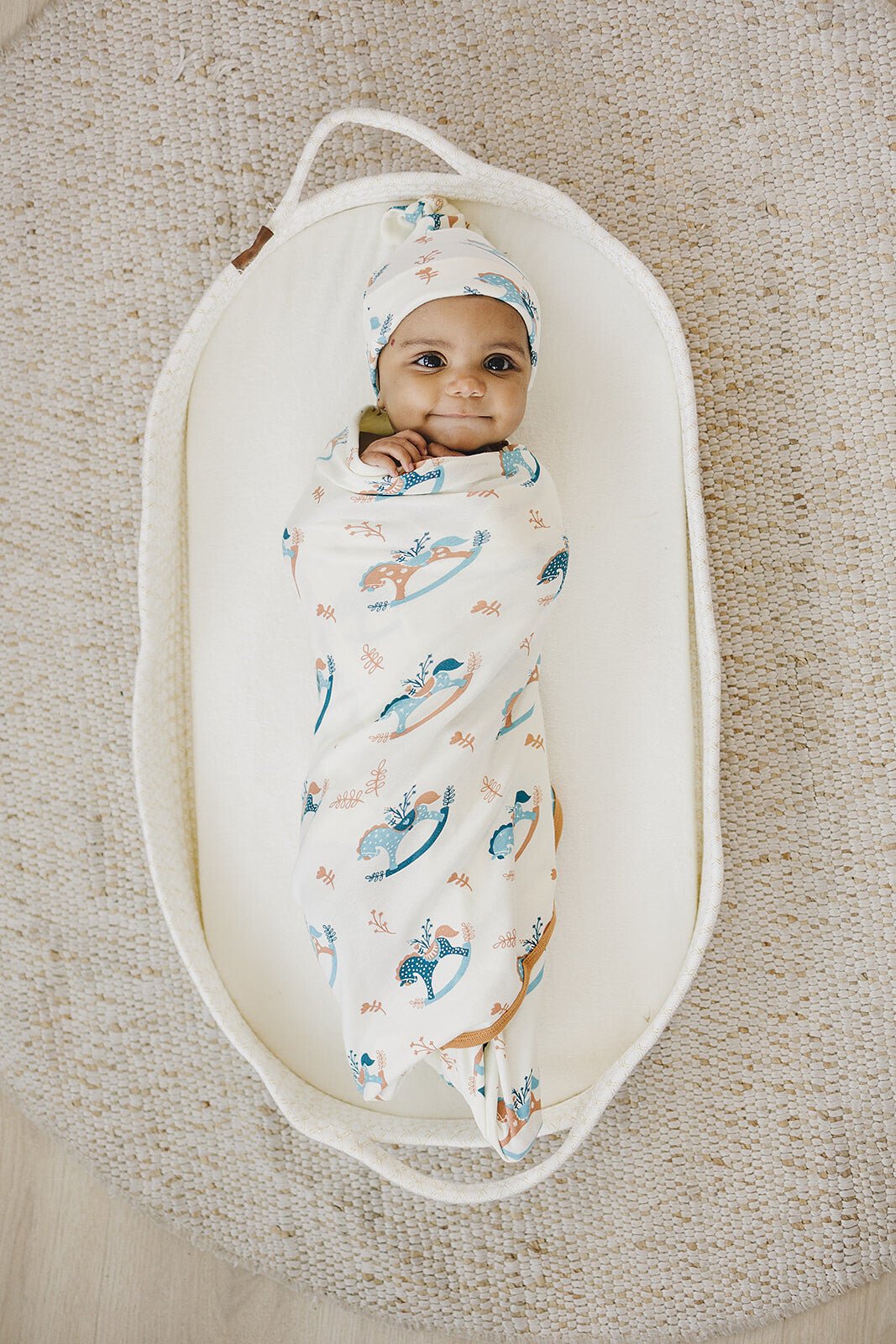GOTS Certified Organic Cotton Blanket - Rocking Horse - Baby Organic