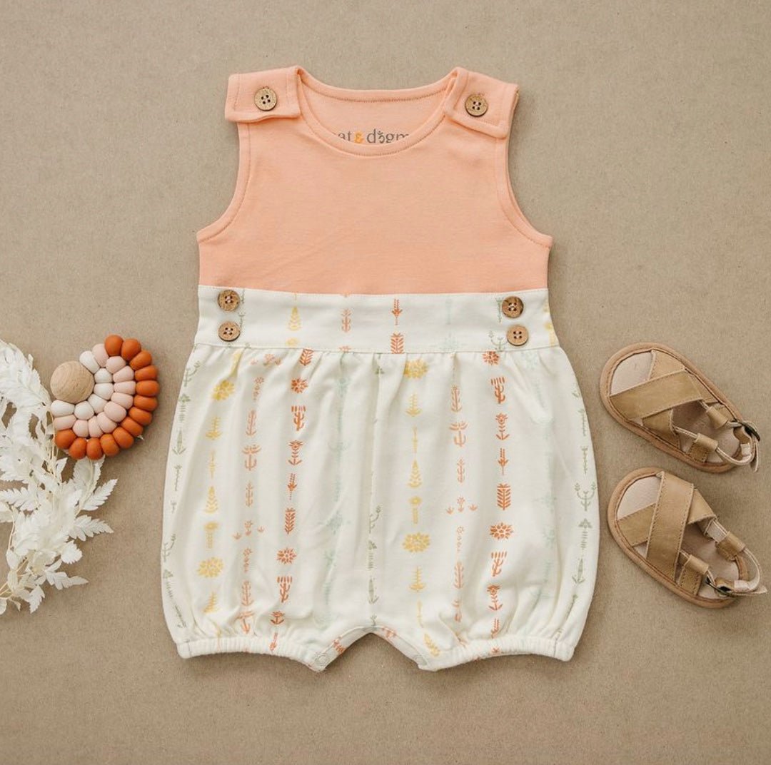 GOTS Certified Organic Cotton Bubble Romper - Boho Floral - Baby Organic