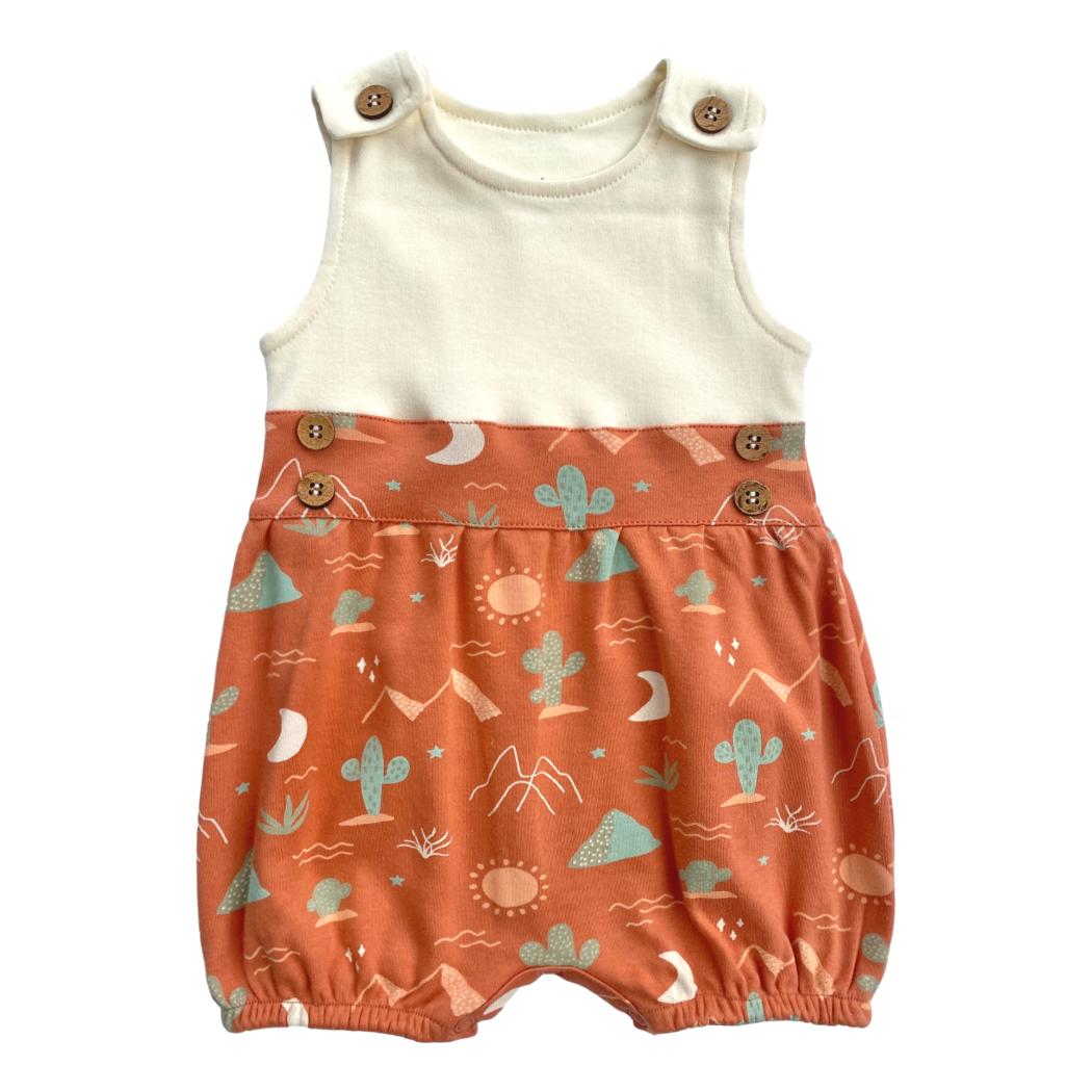GOTS Certified Organic Cotton Bubble Romper - Desert - Baby Organic