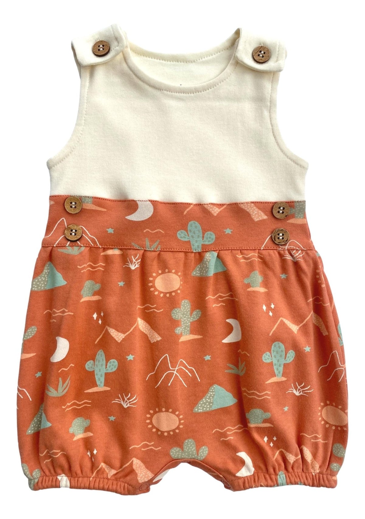 GOTS Certified Organic Cotton Bubble Romper - Desert - Baby Organic