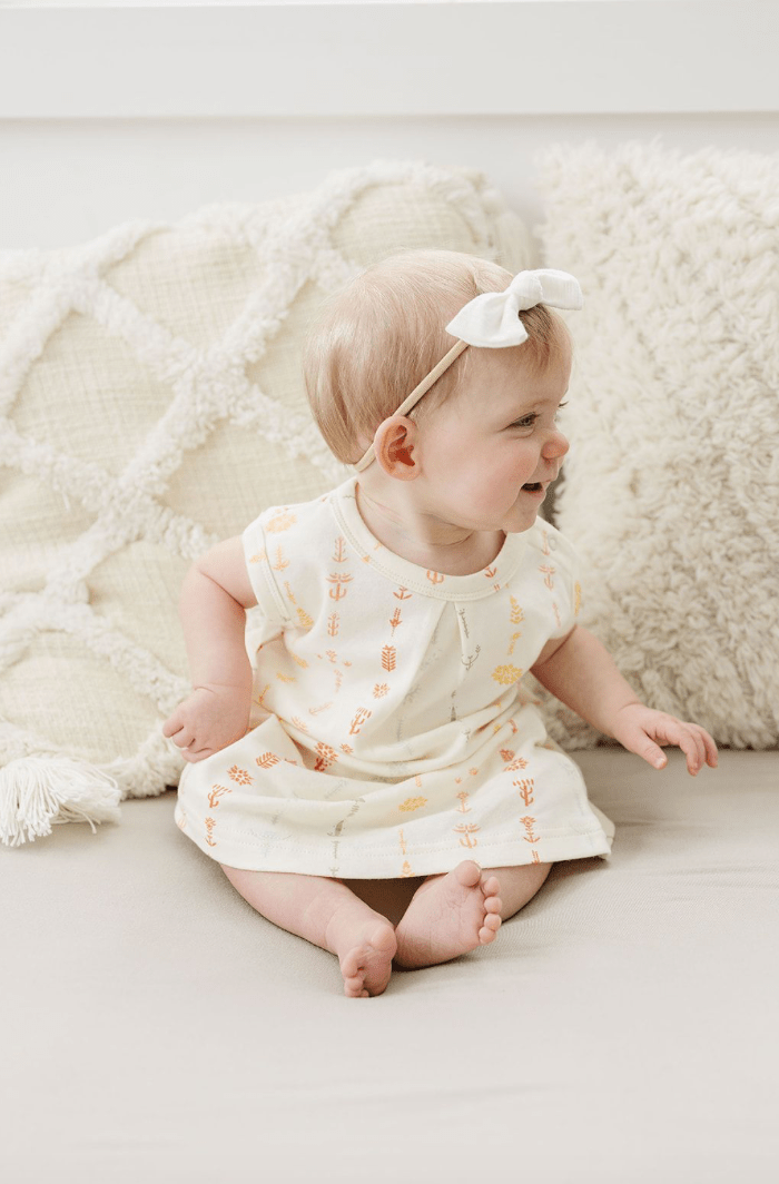 GOTS Certified Organic Cotton Dress w/ Bloomers - Boho Floral - Baby Organic