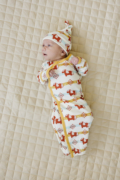GOTS Certified Organic Cotton Gown - Aztec Pony - Baby Organic