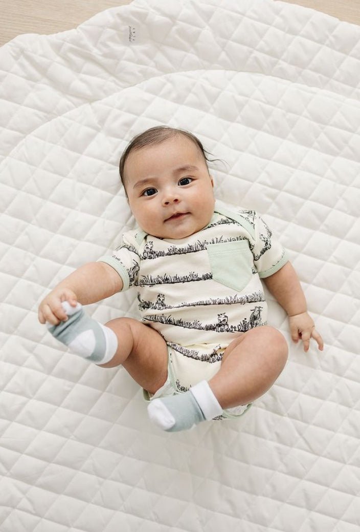 GOTS Certified Organic Cotton Short Sleeve Bodysuit - Billie & Kid - Baby Organic