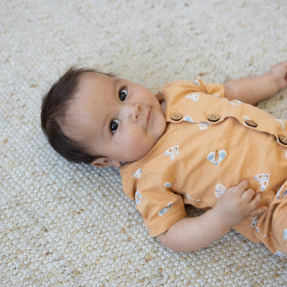 GOTS Certified Organic Cotton Short Sleeve Romper - Magical Moth - Baby Organic