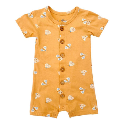 GOTS Certified Organic Cotton Short Sleeve Romper - Magical Moth - Baby Organic