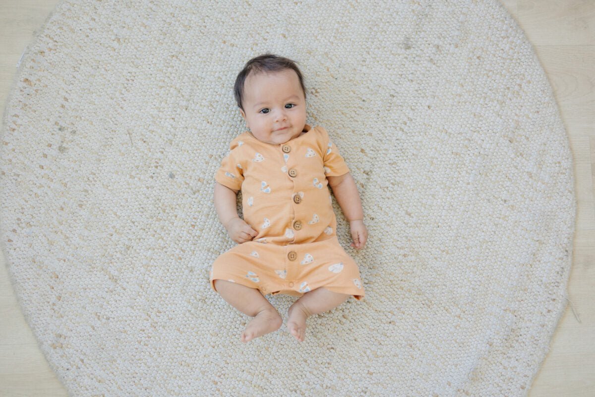 GOTS Certified Organic Cotton Short Sleeve Romper - Magical Moth - Baby Organic