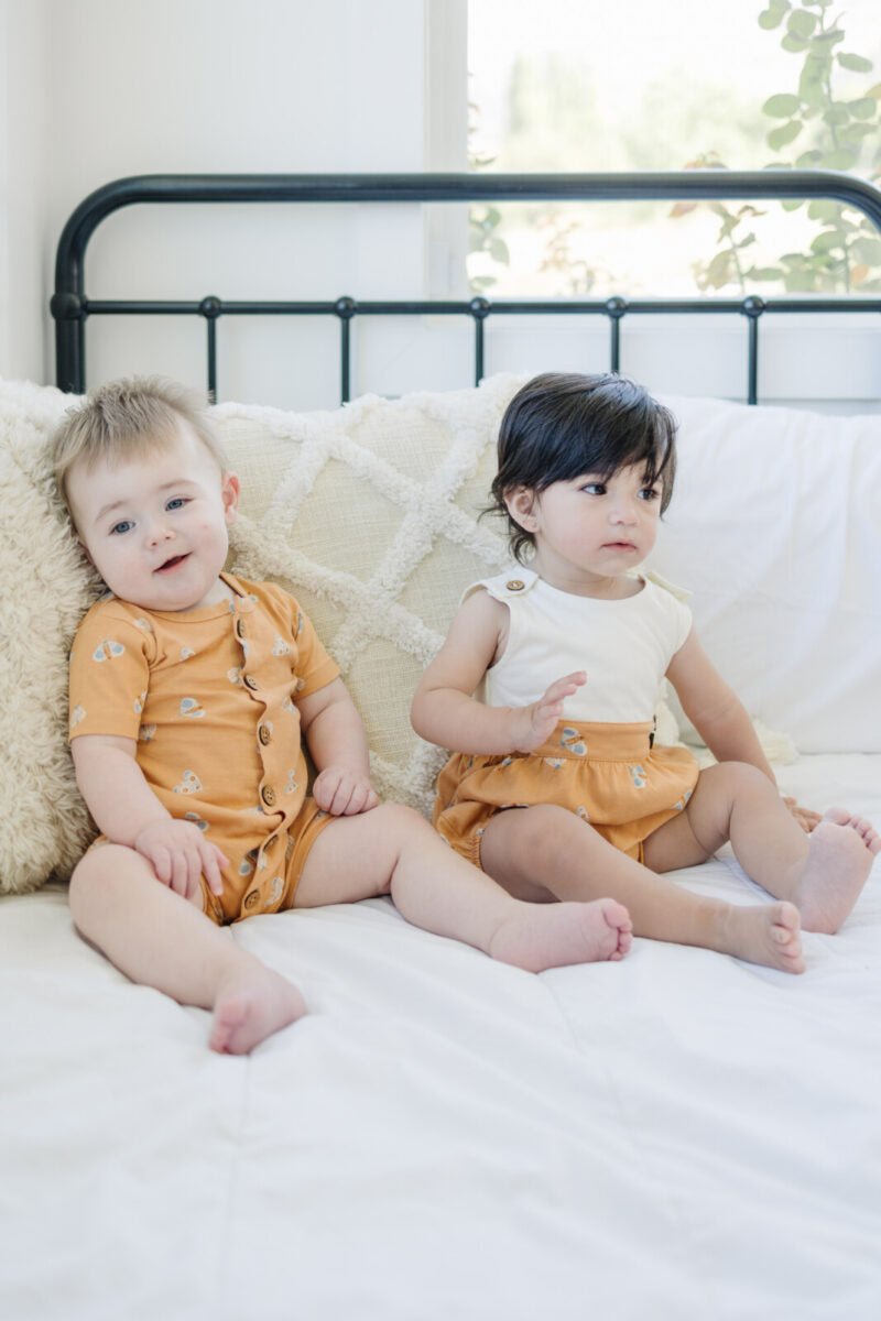 GOTS Certified Organic Cotton Short Sleeve Romper - Magical Moth - Baby Organic
