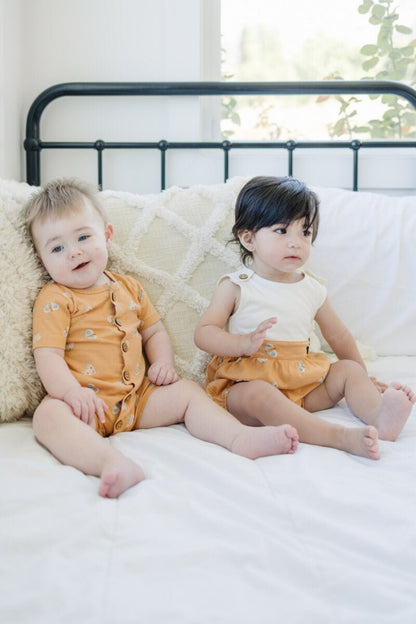 GOTS Certified Organic Cotton Short Sleeve Romper - Magical Moth - Baby Organic