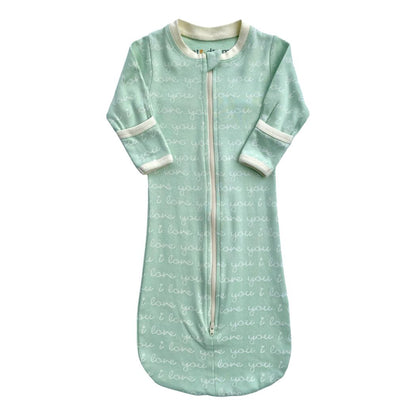 GOTS Certified Organic Cotton Sleepsack - I Love You (Desert Green) - Baby Organic