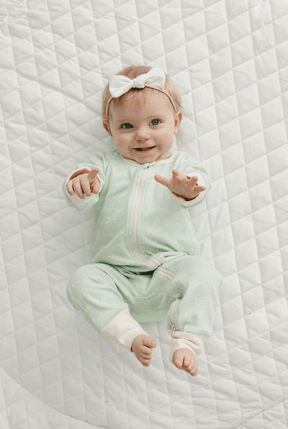 GOTS Certified Organic Cotton Zippy - I Love You (Desert Green) - Baby Organic
