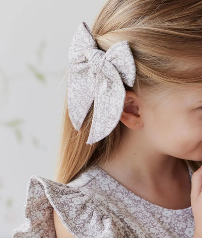 Greta Floral Bark Organic Cotton Bow - Baby Organic