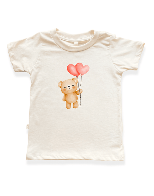 Heart Balloon Bear Organic Kids T-shirt - Baby Organic